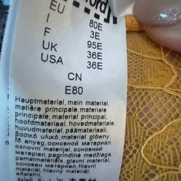 NWT Wolford Magnolia Lace Push-Up Demi Bra Mango Yellow 80E / 36E - Picture 11 of 11